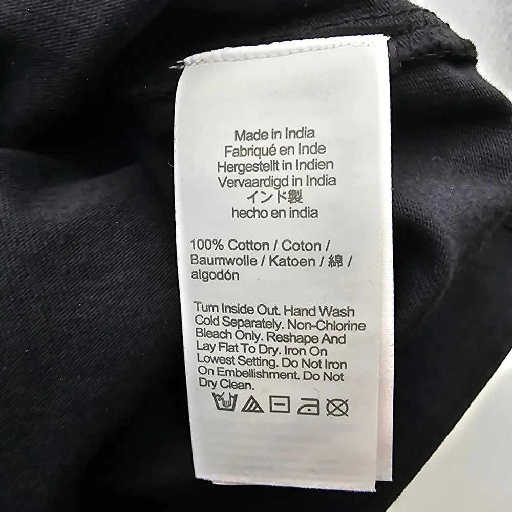 J. Crew Womans size M Relaxed Crystal Embellished Crop T-Shirt Black CD118 NEW